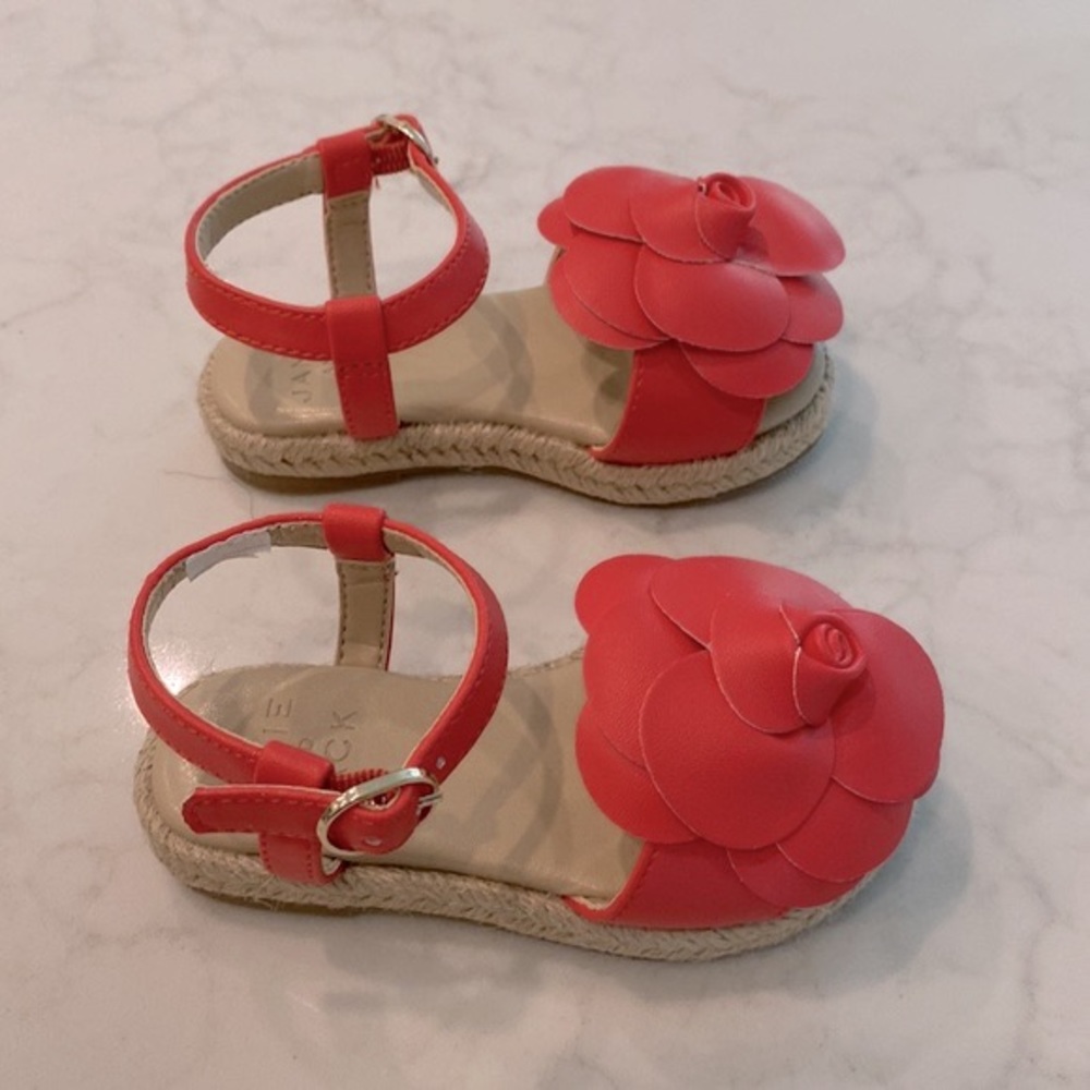 NWOT Janie & Jack Red Flower Espadrille, Toddler Girl, Size 5